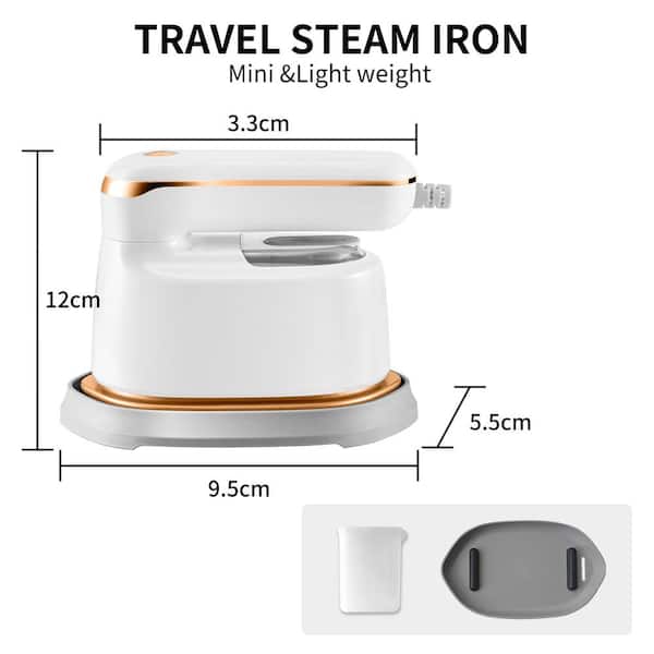 Portable Steam Iron for Clothes Dry Wet Ironing Steamer Tank for Home Travel, 0.13 qt. Water Tank