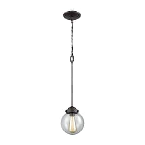 Beckett Small 1-Light Oil Rubbed Bronze with Clear Glass Pendant