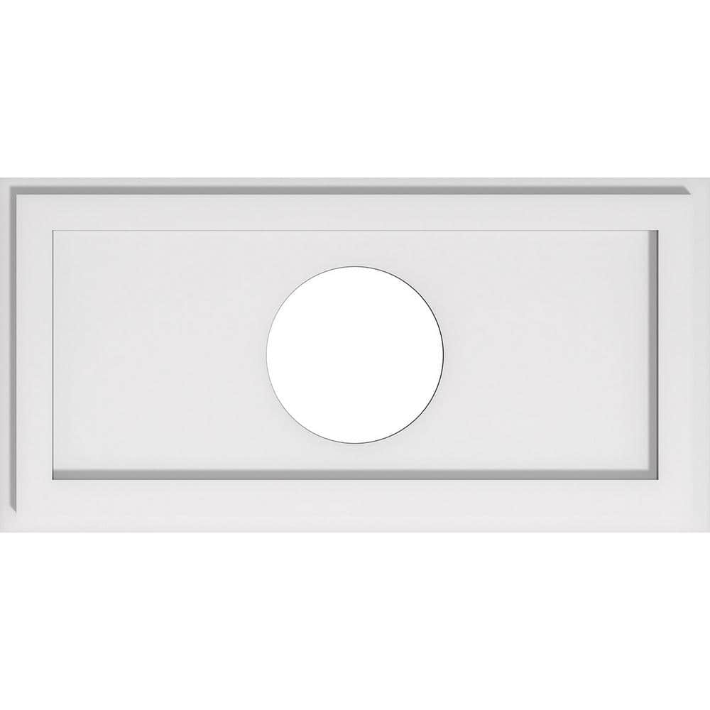 24" White PVC Rectangle Contemporary Ceiling Medallion