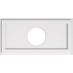 24 in. x 12 in. x 1 in. Rectangle Architectural Grade PVC Contemporary Ceiling Medallion