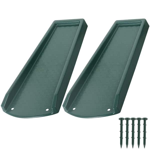 Green 24 in. x 10.6 in. x 2 in. Plastic Gutter Downspout Splash Block, Gutter Guards Downspout Extender, Loaded 400 lb.