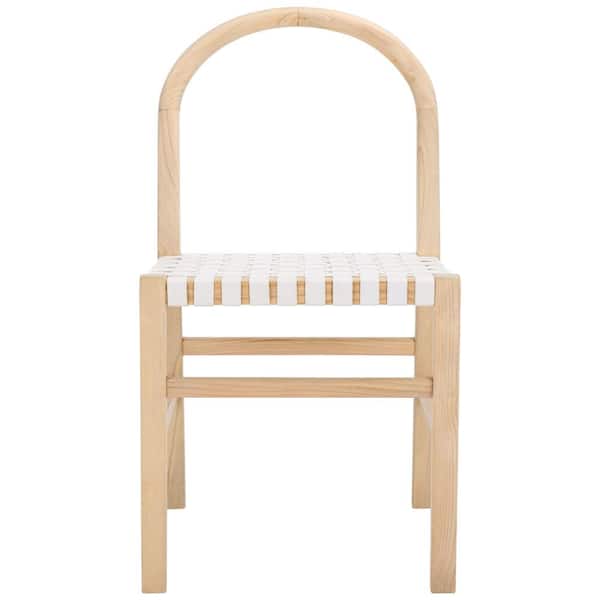 SAFAVIEH Kinzee White/Natural 19.88 in. Wood Dining Chair