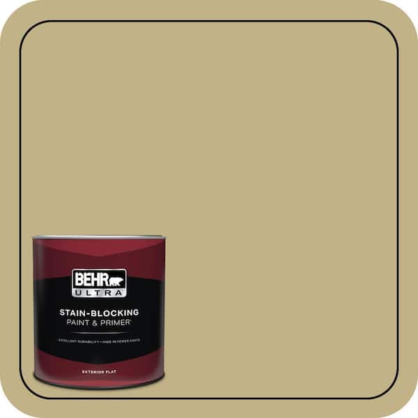 BEHR ULTRA 1 qt. #380F-5 Harmonic Tan Flat Exterior Paint & Primer