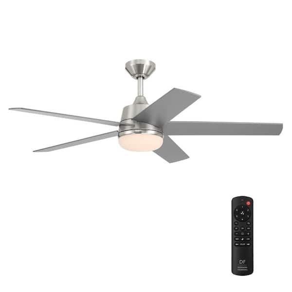 Designers Fountain Astrea 52 in. Smart Indoor/Covered Outdoor Brushed Nickel Modern Adjustable White and RGB Ceiling Fan Light with Remote