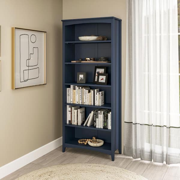 Camaflexi Shaker 72 in. Tall Midnight Blue Solid Wood 6-Shelf Standard ...
