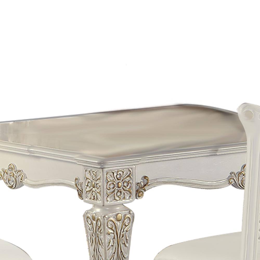 Dresden Bone White 55" Square Counter Height Dining Table