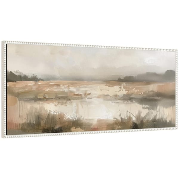 Sylvie "Abstract Landscape" by The Creative Bunch Studio Landscape Framed Canvas Art Print 18 in. x 40 in.