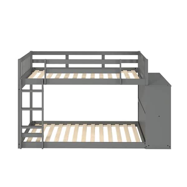 Donco Kids Grey Twin over Twin Mission Chest Bunk Bed