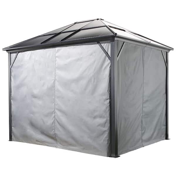 Sojag Meridien 10 ft. x 10 ft. Grey Polyester Curtains For Gazebo