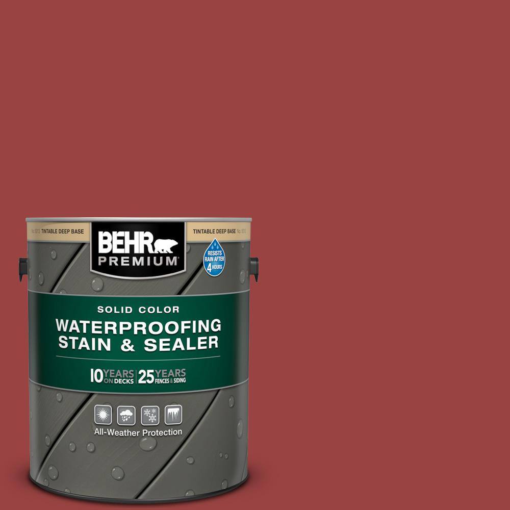 1 gal. #MQ1-10 Red My Mind Solid Color Waterproofing Exterior Wood Stain and Sealer price history on PriceWatchPro