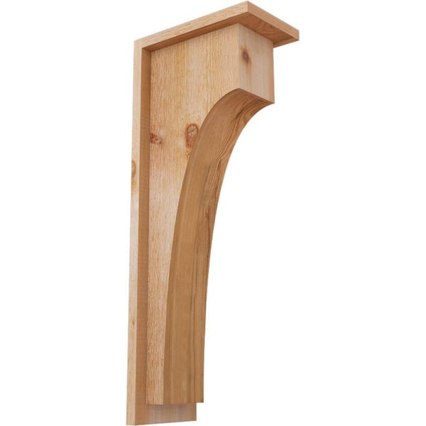 Ekena Millwork 6 in. x 10 in. x 26 in. Western Red Cedar Huntington Rough Sawn Corbel with Backplate