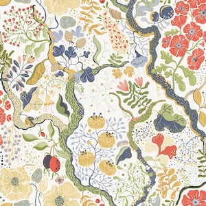 Ann Green Floral Vines Wallpaper Sample
