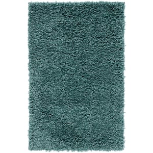 August Shag Green 2 ft. x 3 ft. Solid Area Rug