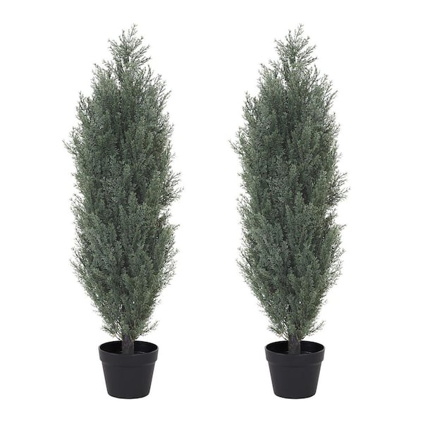 36 in. H Green Composite Artificial Tree, Artificial Foliage/Topiary for Indoor and Outdoor (2-Piece)