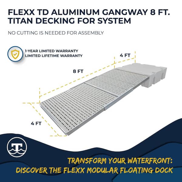 Tommy Docks Flexx TD Aluminum Gangway 8 ft. - Titan Decking For