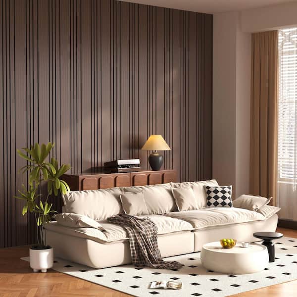 Mlfortlife Walnut Brown 0.7 in. x 1.97 ft. x 1.97 ft. Staggered