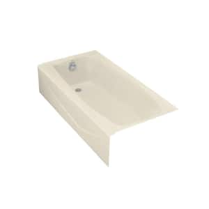 Villager 5 ft. Left-Hand Drain Rectangular Alcove Cast Iron Bathtub in Almond