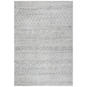 Madison Silver/Ivory 2 ft. x 4 ft. Geometric Floral Area Rug