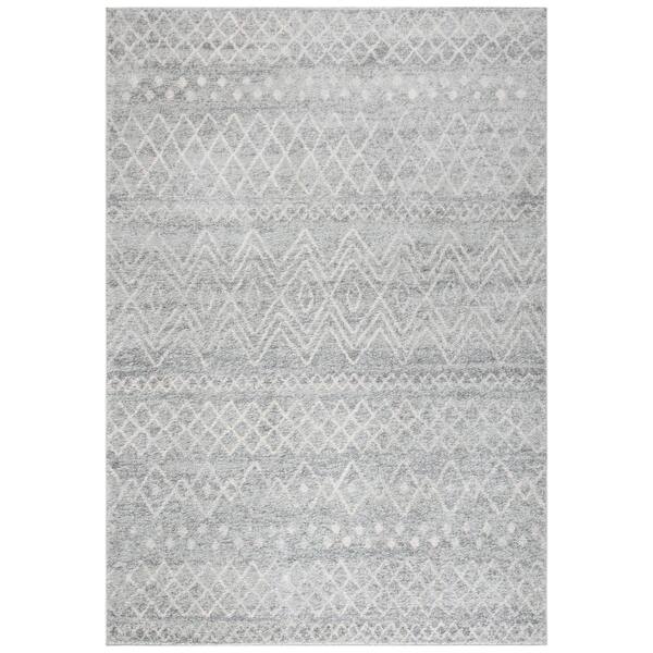 SAFAVIEH Madison Silver/Ivory 3 ft. x 5 ft. Tribal Distressed Area Rug