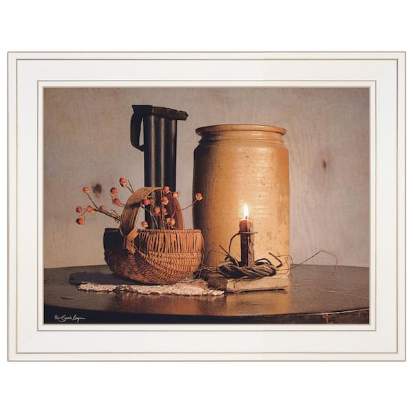 HomeRoots Charlie Bittersweet Basket 1-Piece Framed Wall Art 15 in. x 19 in.