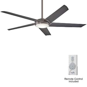 Raptor 60 in. Integrated LED Indoor Gun Metal Ceiling Fan with Light with Remote Control