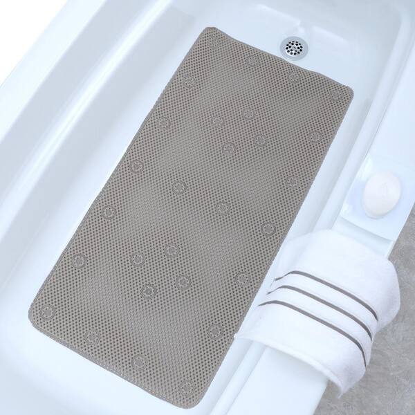 SlipX Solutions 17 in. x 36 in. Comfort Foam Bath Mat in Tan