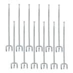 8 in. Zinc-Plated Steel Straight Peg Hooks (12-Pack) for 1/4 in. Pegboards