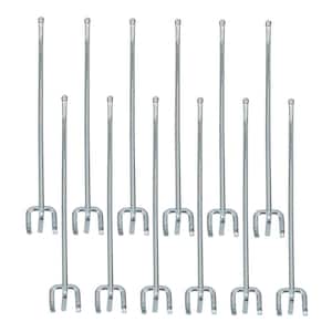 8 in. Straight Zinc-Plated Steel Peghooks for 1/4 in. Pegboards Zinc-Plated Steel (12-Pack)