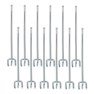 8 in. Straight Zinc-Plated Steel Peghooks for 1/4 in. Pegboards Zinc-Plated Steel (12-Pack)