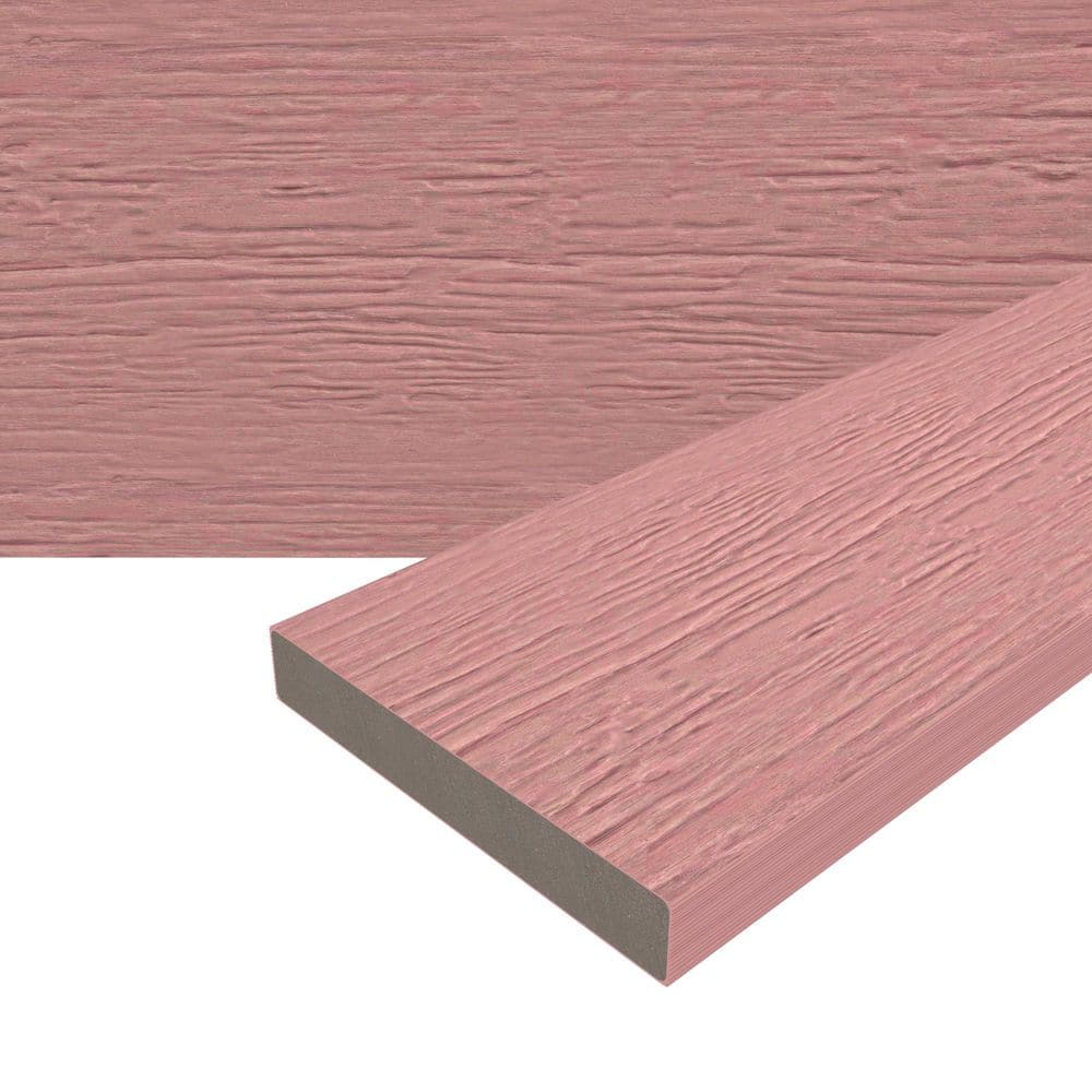 Cortes Plus 0.88 in. x 5.43 in. x 1 ft. Rustic and Wood Grain Seoul Pink Composite Decking Board SAMPLE price history on PriceWatchPro