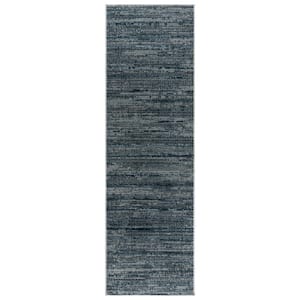 Missha Dario Blue 2 ft. x 8 ft. Striped High-Low Indoor Runner Rug