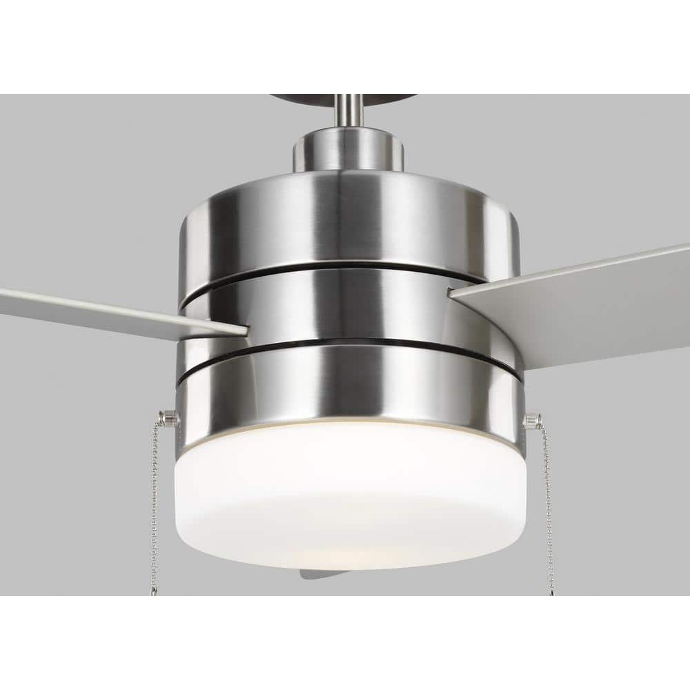 Brushed Steel 52'' Ceiling Fan with Solid Wood Blades and Light Kit