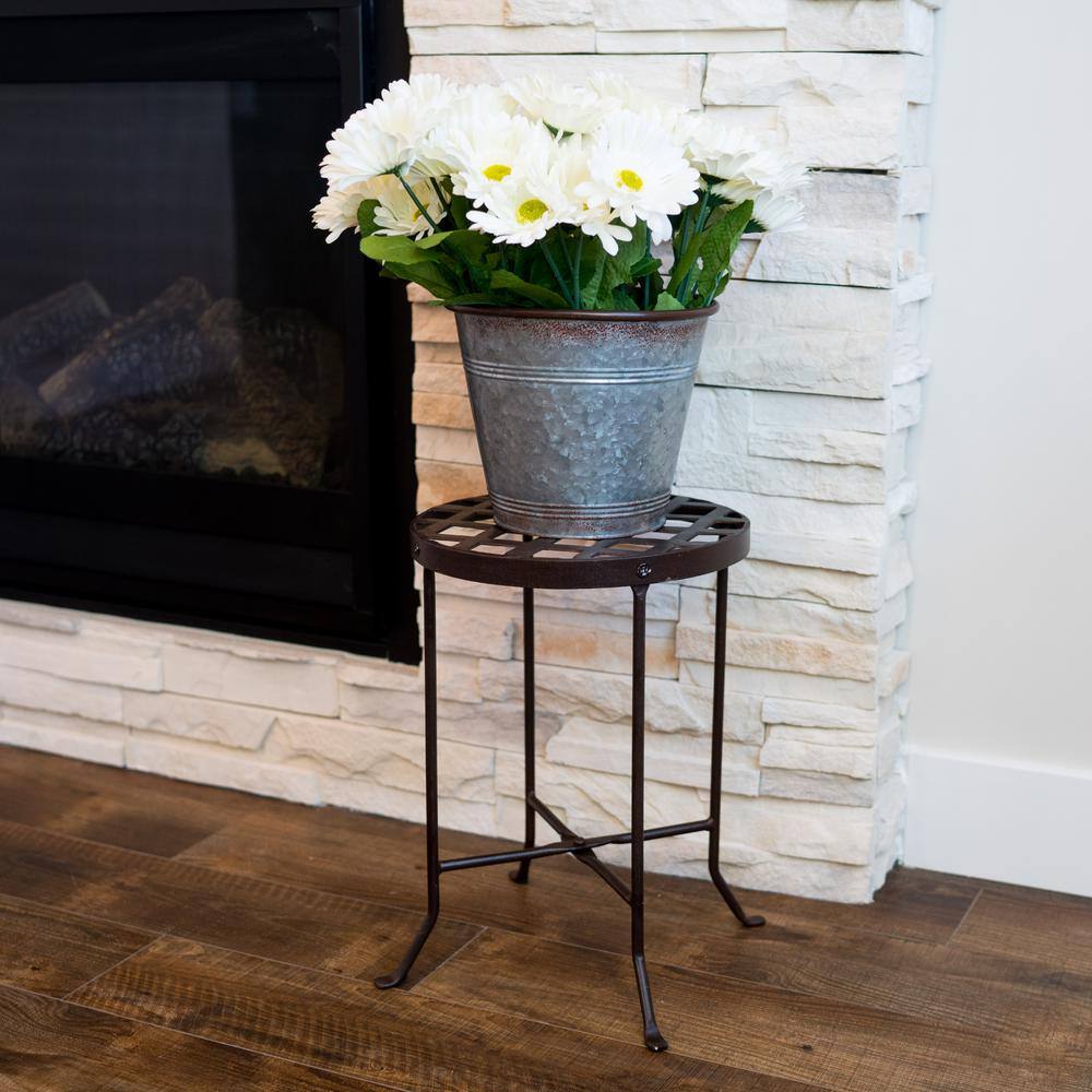 Medium Roman Bronze Wrought Iron Plant Stand
