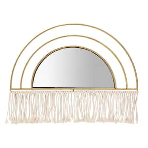 Gold 24 in. x 17 in. Modern Arched Metal Framed Mirror