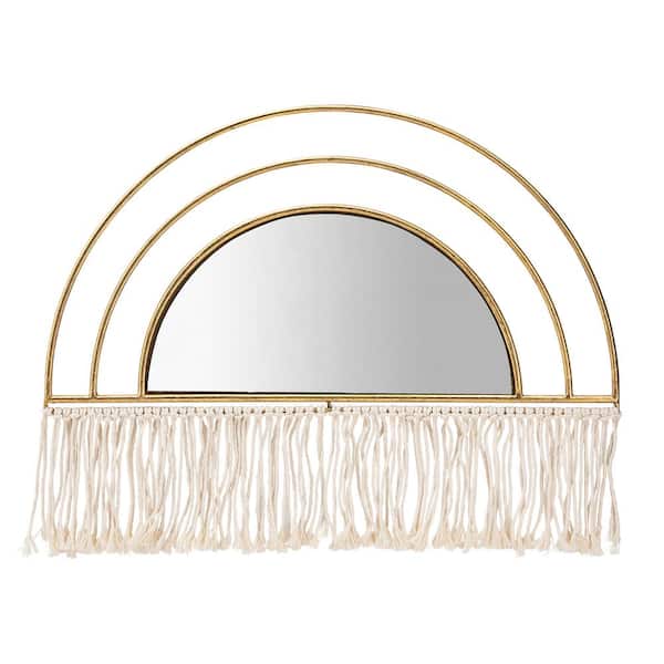 Liv & Skye Gold 24 in. x 17 in. Modern Arched Metal Framed Mirror