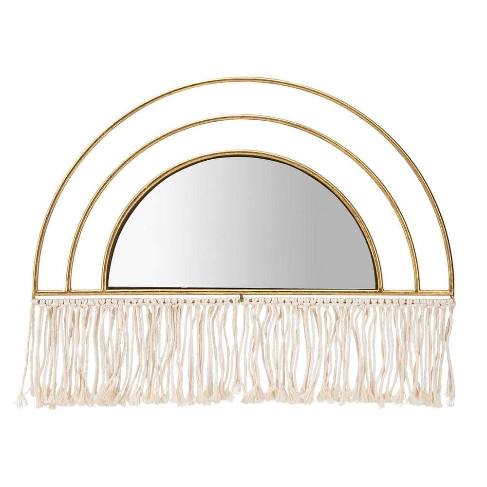 Sagebrook Home 24 in. W x 17 in. H Metal/Wood Gold Arched Mirrored Wall Deco