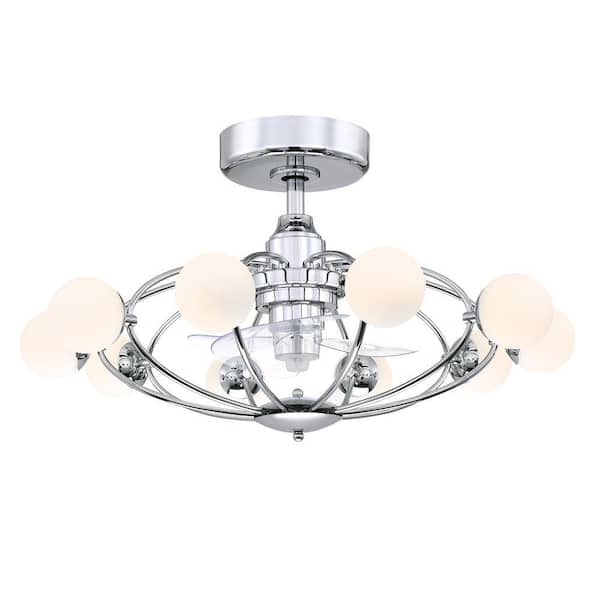 Kerring 32 in. Indoor Chrome Ceiling Fan with Light Kit