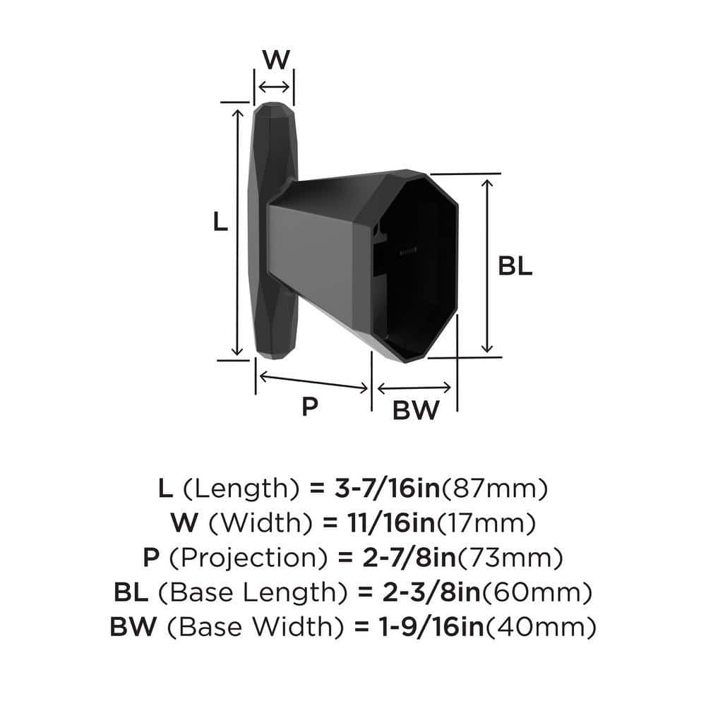 Matte Black Single Prong Zinc Wall Hook