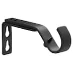 Mix And Match Matte Black Steel Single 5 in. Projection Curtain Rod Bracket (Set of 2)