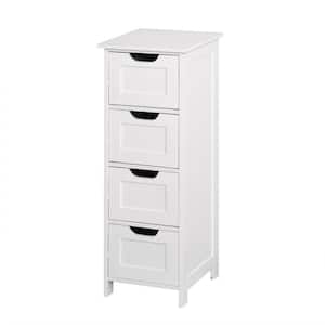 11.8 in. W x 11.8 in. D x 32.3 in. H White MDF Assembled Linen Cabinet with 4 Drawers in white