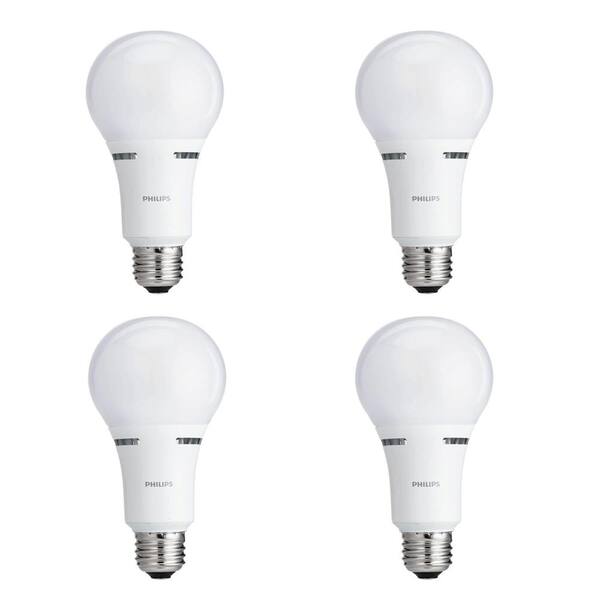 Philips 50-100-150-Watt Equivalent A21 Non-Dimmable LED Light Bulb Soft White 3-Way (4-Pack)