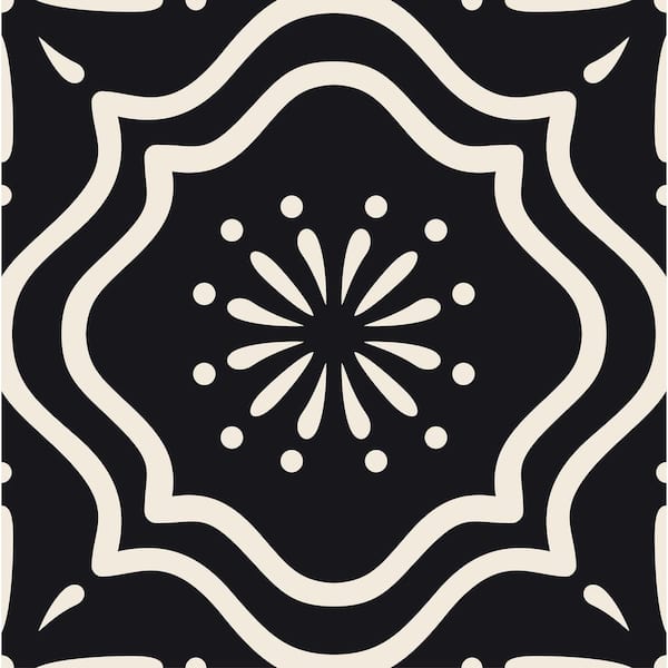 MI ALMA Black B31 4 in. x 4 in. Vinyl Peel and Stick Tile (24 Tiles, 2.67 sq.ft./pack)