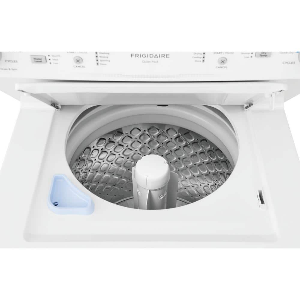 White Electric Stacked Washer and Dryer Combo