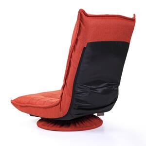 40 in. Orange Soft Folding Floor Chair Lazy Single Sofa Reclining Chair Leisure Sofa With 360° Swivel