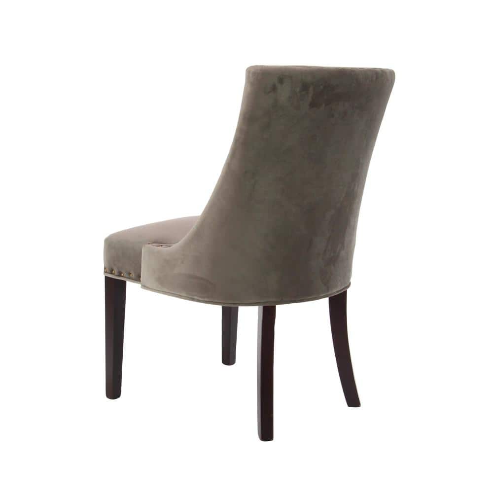 Brown Upholstered High Back Parsons Side Chair