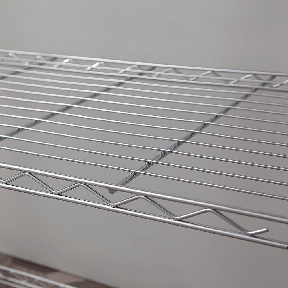 Chrome 5-Tier Adjustable Steel Utility Shelving Unit