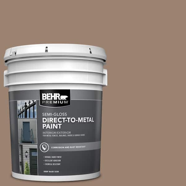 BEHR PREMIUM 5 gal. #AE-5 Chocolate Brown Semi-Gloss Direct to Metal  Interior/Exterior Paint 323005 - The Home Depot