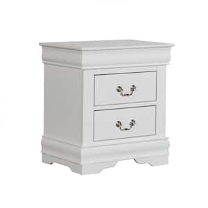 Burkhart White 2-Drawer 21.63 in. W Nightstand