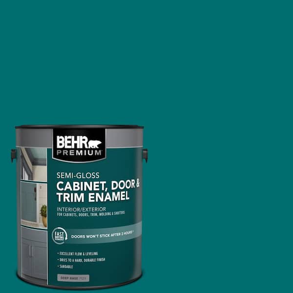 BEHR PREMIUM 1 gal. #P460-7 Caribbean Current Semi-Gloss Enamel Interior/Exterior Cabinet, Door & Trim Paint