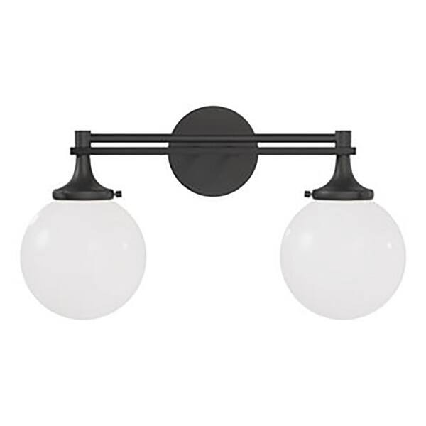 SIGNATURE HARDWARE Alfaro 20 in. 2Light Matte Black Vanity Light